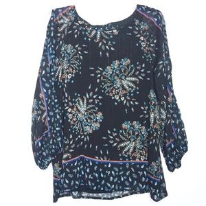 Anthropologie One September Cutout Sleeve Blouse M